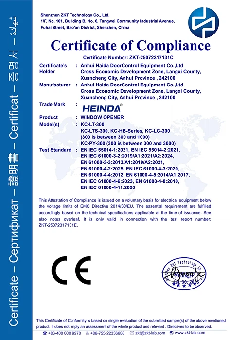 Window Opener -EN 55014CE-EMCCert01 Window Opener -EN 55014CE-EMCCert01